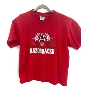 Vintage Arkansas‎ Razorbacks Shirt Tee Mens Large Red NCAA College Crewneck 90s